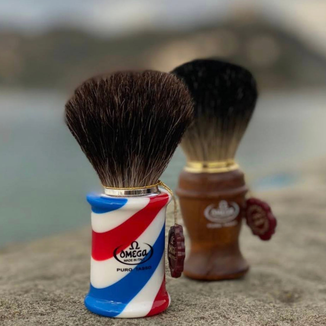 Hisopo De Afeitar Barber Pole Omega
