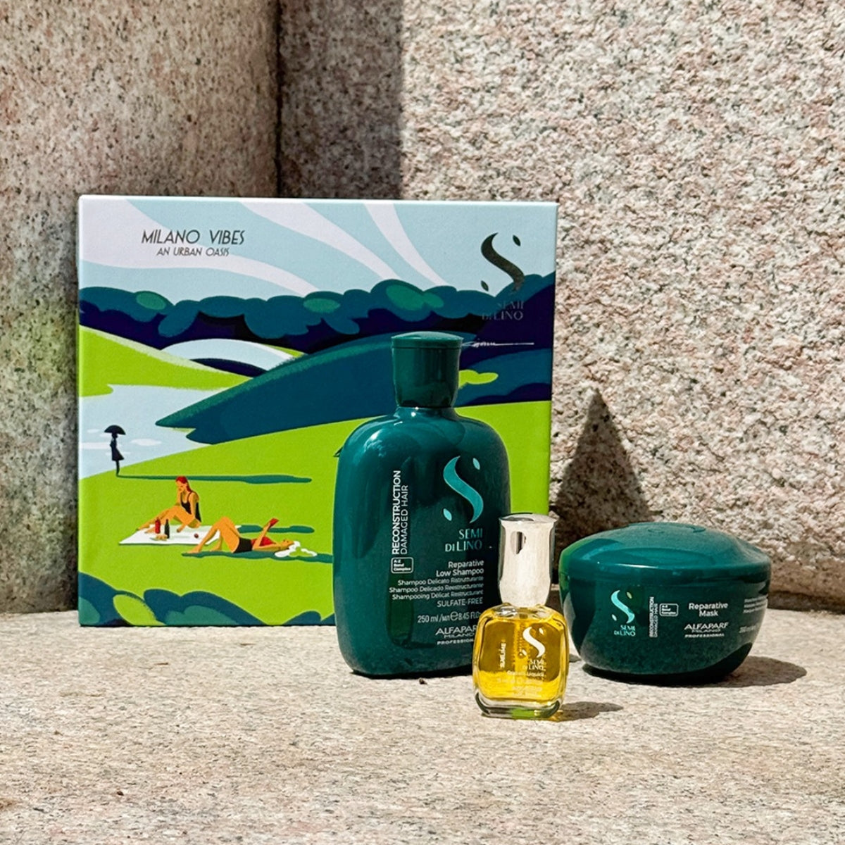 Kit Capilar Holiday Reconstruccion Profunda Semi Di Lino Alfaparf Milano
