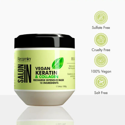 Mascarilla Reparación Intensiva Vegan Keratin &amp; Collagen Salon In